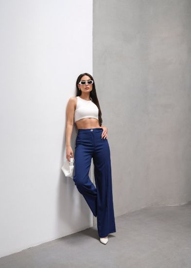 Yüksek Bel Straight Fit Palazzo Pantolon resmi